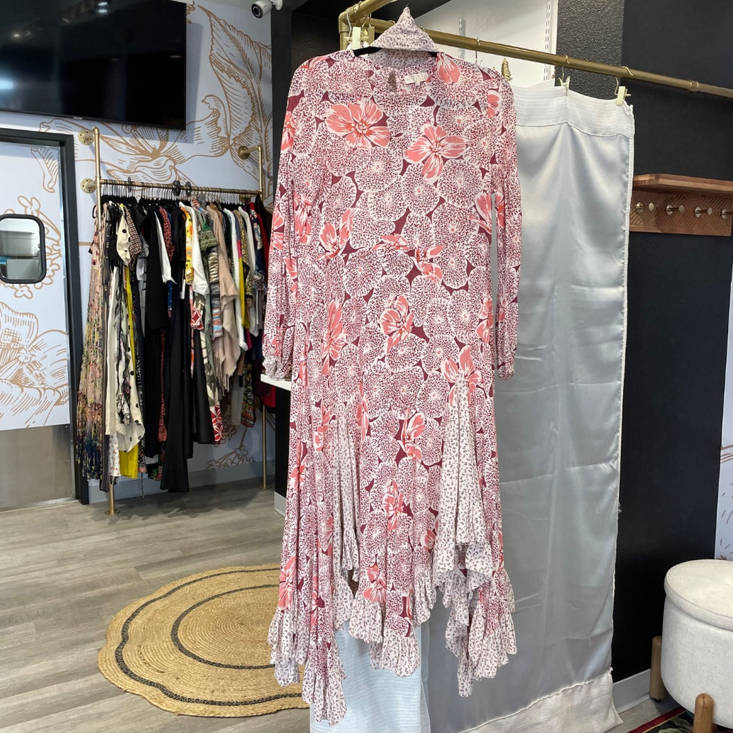 byTiMo | Women's Pink Floral Print Midi Dress | Size: S