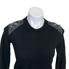 Load image into Gallery viewer, J. Crew | Womens Black Wool Jewel Shoulder Pullover Sweater | Size: XS
