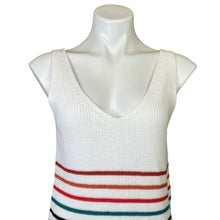 Load image into Gallery viewer, Womens White Stripe Knit Tank Top | Size: S
