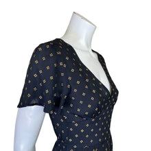 Load image into Gallery viewer, Flynn Skye | Womens Black and Gold Pattern Short Sleeve Romper | Size: S
