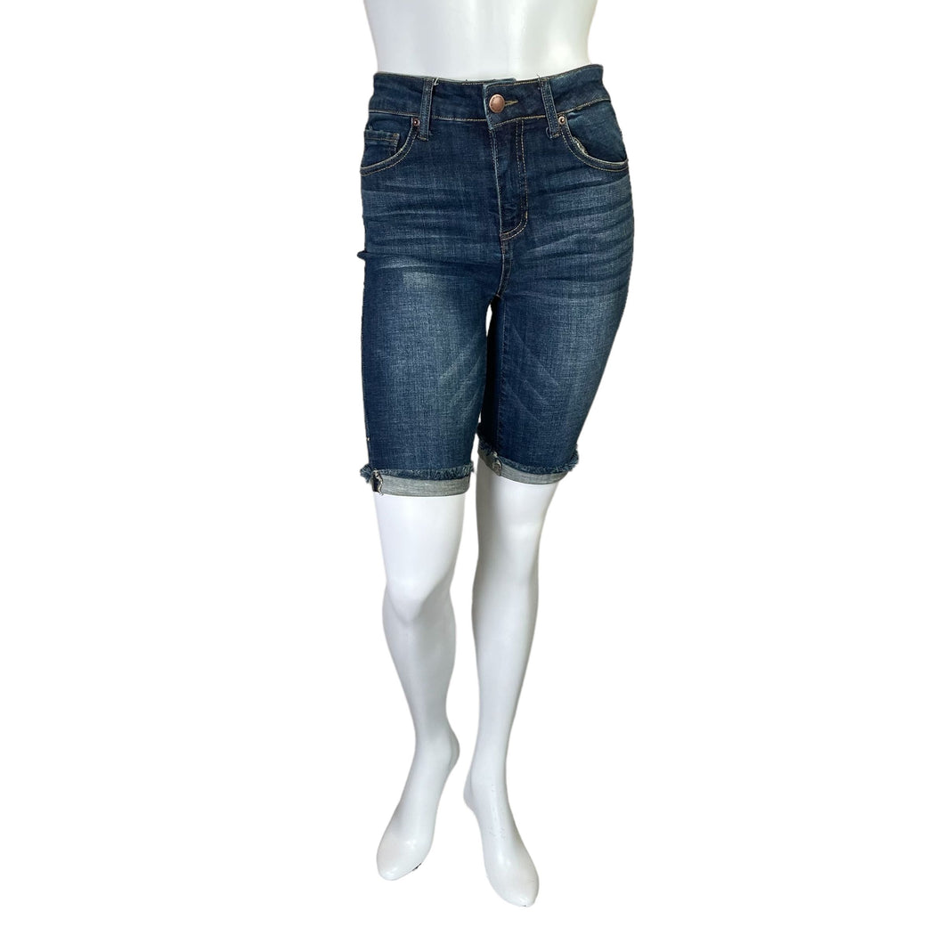 Risen | Women's Dark Wash Mid Rise Bermuda Shorts with Tags | Size: S