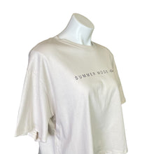 Load image into Gallery viewer, Tres Bien | Women&#39;s Taupe Short Sleeve Crop Tee &quot;Summer Mode: Activated&quot; | Size: M/L
