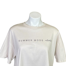 Load image into Gallery viewer, Tres Bien | Women&#39;s Taupe Short Sleeve Crop Tee &quot;Summer Mode: Activated&quot; | Size: M/L
