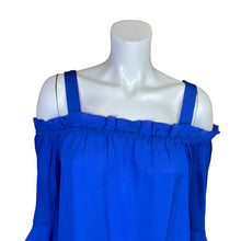 Load image into Gallery viewer, J. Crew | Women&#39;s Blue Silk Bell Sleeve Top | Size: 6
