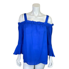 Load image into Gallery viewer, J. Crew | Women&#39;s Blue Silk Bell Sleeve Top | Size: 6
