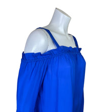 Load image into Gallery viewer, J. Crew | Women&#39;s Blue Silk Bell Sleeve Top | Size: 6
