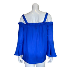 Load image into Gallery viewer, J. Crew | Women&#39;s Blue Silk Bell Sleeve Top | Size: 6
