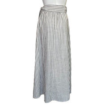 Load image into Gallery viewer, Shabby Apple | Women&#39;s Gray and Cream Stripe Tie Waist Maxi Skirt | Size: M
