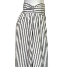 Load image into Gallery viewer, Shabby Apple | Women&#39;s Gray and Cream Stripe Tie Waist Maxi Skirt | Size: M
