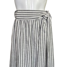 Load image into Gallery viewer, Shabby Apple | Women&#39;s Gray and Cream Stripe Tie Waist Maxi Skirt | Size: M
