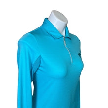 Load image into Gallery viewer, Bette &amp; Court | Women&#39;s Aquamarine Blue Quarter Zip Kissing Camels Golf Long Sleeve Top | Size: S
