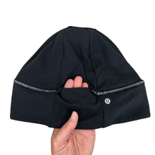 Load image into Gallery viewer, Lululemon | Women&#39;s Black Pony Tail Back Running Beanie
