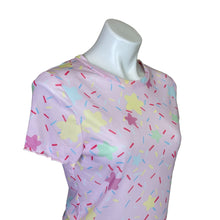 Load image into Gallery viewer, Romwe | Women&#39;s Sheer Mesh Star Print Short Sleeve Tee | Size: L
