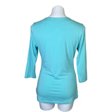 Load image into Gallery viewer, Soft Surroundings | Women&#39;s Light Blue Faux Wrap Long Sleeve Top | Size: M
