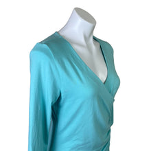 Load image into Gallery viewer, Soft Surroundings | Women&#39;s Light Blue Faux Wrap Long Sleeve Top | Size: M
