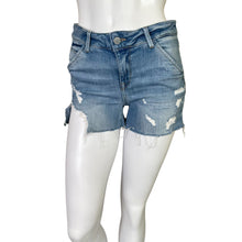 Load image into Gallery viewer, Zara | Women&#39;s Light Wash Distressed Cut Off Jean Shorts | Size: 2
