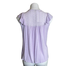 Load image into Gallery viewer, Maurices | Women&#39;s Lavender Boho Tie Neck Short Sleeve Top | Size: M
