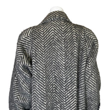 Load image into Gallery viewer, Arnold Manus | Women&#39;s Vintage 100% Alpaca Gray and Cream Chevron Pattern Trench Coat | Size: 14
