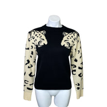 Load image into Gallery viewer, Angashion | Women&#39;s Black and Cream Dual Tiger Pullover Sweater | Size: S
