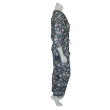 Load image into Gallery viewer, Anthropologie | Women&#39;s dRA Blue Floral Pattern Long Sleeve Jumpsuit | Size: XS
