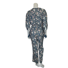 Load image into Gallery viewer, Anthropologie | Women&#39;s dRA Blue Floral Pattern Long Sleeve Jumpsuit | Size: XS
