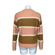 Load image into Gallery viewer, Hem &amp; Thread | Women&#39;s Brown and Pink Color Block Knit Pullover Sweater | Size: S
