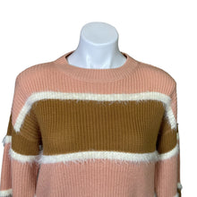 Load image into Gallery viewer, Hem &amp; Thread | Women&#39;s Brown and Pink Color Block Knit Pullover Sweater | Size: S
