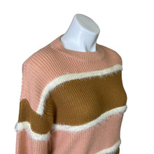 Load image into Gallery viewer, Hem &amp; Thread | Women&#39;s Brown and Pink Color Block Knit Pullover Sweater | Size: S
