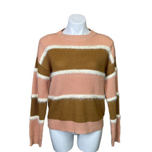 Load image into Gallery viewer, Hem &amp; Thread | Women&#39;s Brown and Pink Color Block Knit Pullover Sweater | Size: S
