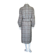 Load image into Gallery viewer, Express | Women&#39;s Gray and Brown Plaid Wool Blend Long Trench Coat | Size: XS
