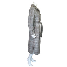 Load image into Gallery viewer, Express | Women&#39;s Gray and Brown Plaid Wool Blend Long Trench Coat | Size: XS
