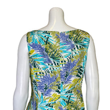 Load image into Gallery viewer, Talbots | Women&#39;s Green and Purple Silk Palm Print Sleeveless Shift Dress | Size: 10
