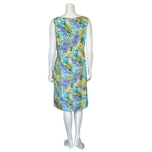 Load image into Gallery viewer, Talbots | Women&#39;s Green and Purple Silk Palm Print Sleeveless Shift Dress | Size: 10
