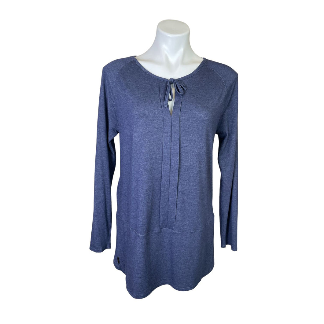 Lole | Women's Blue Denim Print Tie Neck Tunic Top | Size: M