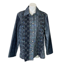 Load image into Gallery viewer, Coldwater Creek | Women&#39;s Blue Denim and Sequin Button Down Blazer Jacket | Size: 1X
