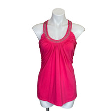 Load image into Gallery viewer, White House Black Market | Women&#39;s Bright Pink Studded Collar Tank Top | Size: S
