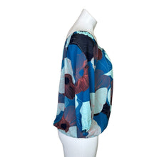 Load image into Gallery viewer, Allison Joy | Women&#39;s Blue and Pink Floral Print Tie Front Blouse | Size: S
