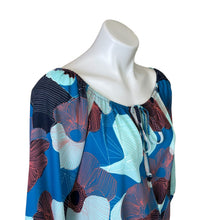 Load image into Gallery viewer, Allison Joy | Women&#39;s Blue and Pink Floral Print Tie Front Blouse | Size: S
