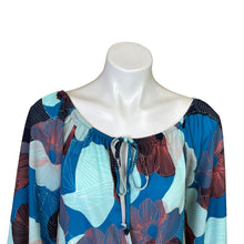 Load image into Gallery viewer, Allison Joy | Women&#39;s Blue and Pink Floral Print Tie Front Blouse | Size: S
