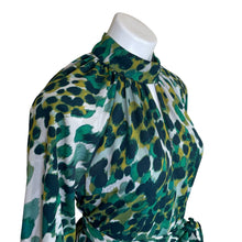 Load image into Gallery viewer, New York &amp; Company | Women&#39;s Green Leopard Print Short Sleeve Blouse | Size: M
