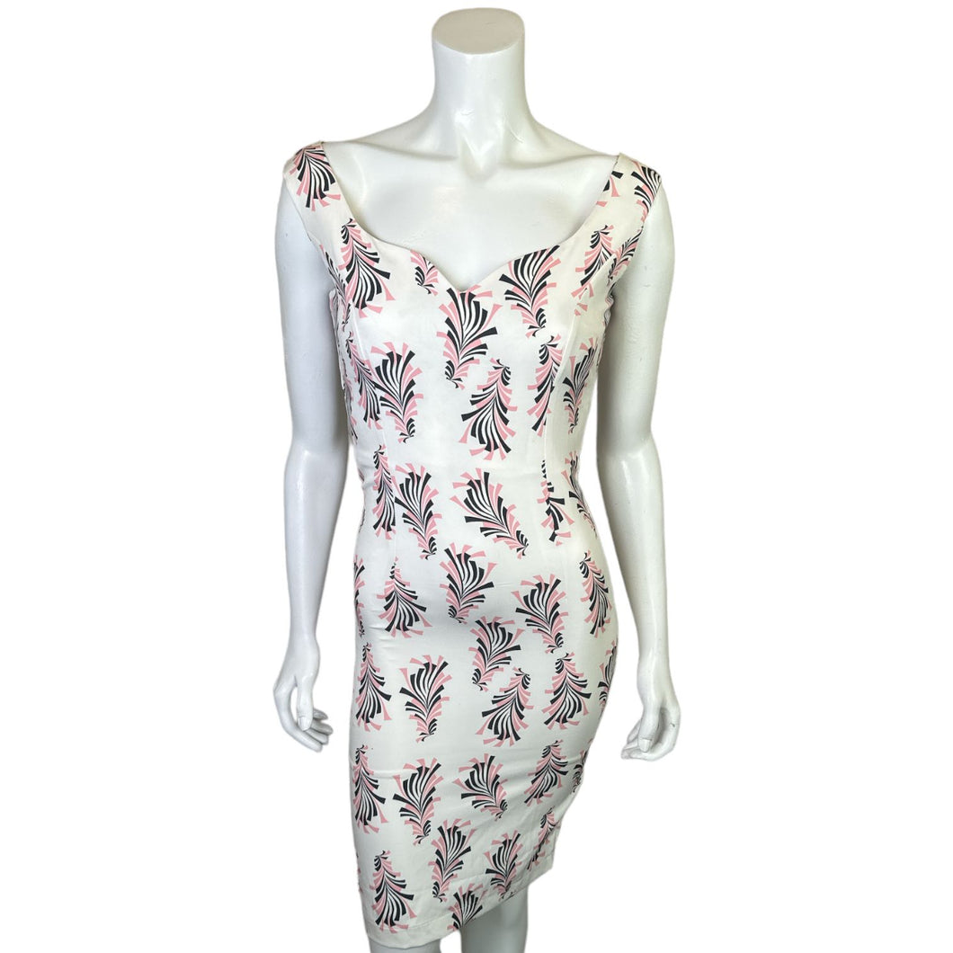 Migratory Birds | Women's Cream and Pink Design Dress with Tags | Size: XS