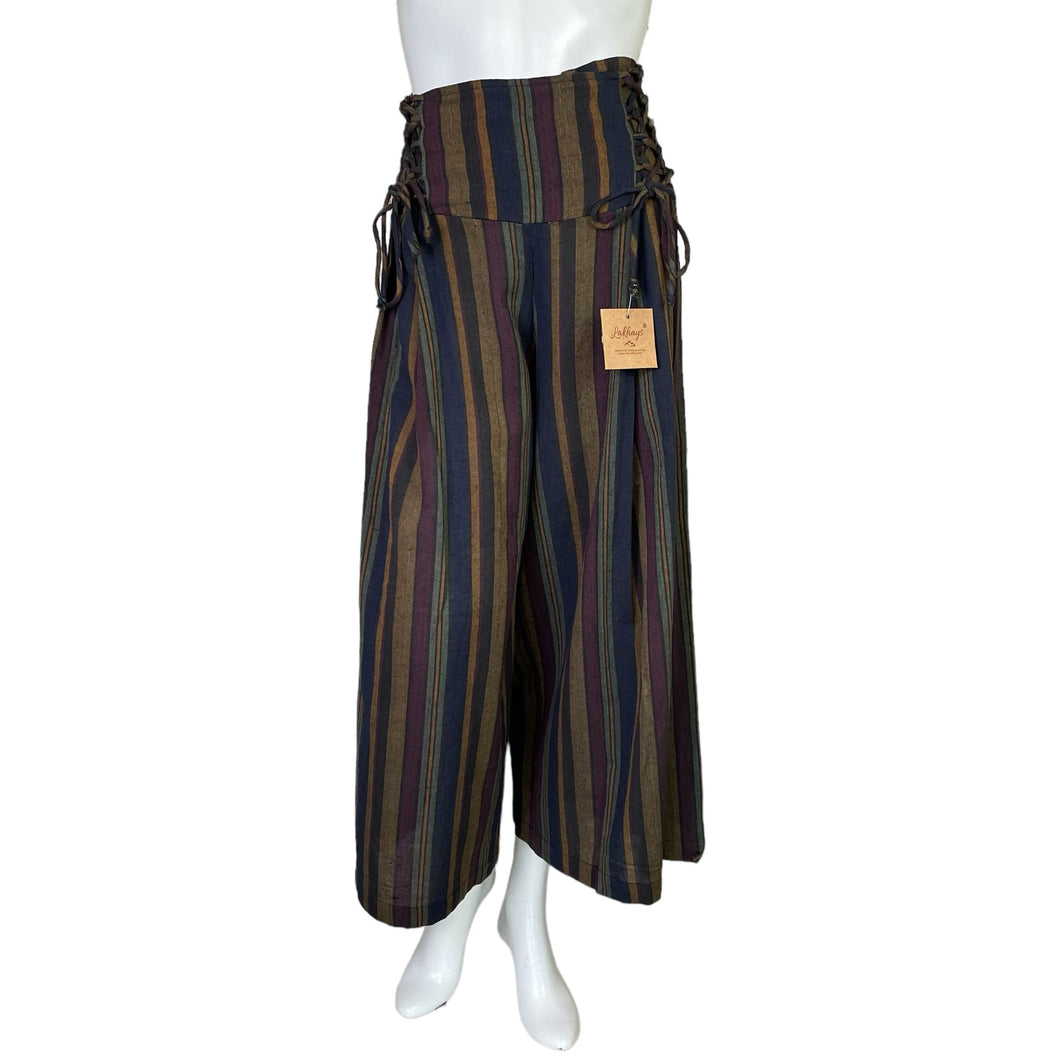 Lakhays | Women's 100% Cotton Wide Leg Stripe Pants with Tags | Size: M/L