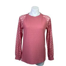 Load image into Gallery viewer, Hao MeiLi | Women&#39;s Dusty Rose Lace Sleeve Top with Tags | Size: S
