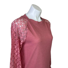 Load image into Gallery viewer, Hao MeiLi | Women&#39;s Dusty Rose Lace Sleeve Top with Tags | Size: S
