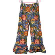 Load image into Gallery viewer, Matilda Jane | Girl&#39;s Blue and Orange Floral Print Ruffle Pants | Size: 12Y
