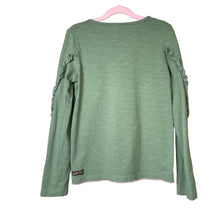 Load image into Gallery viewer, Matilda Jane | Girl&#39;s Green Ruffle Long Sleeve Pullover Top | Size: 12Y
