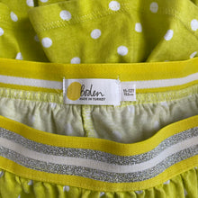 Load image into Gallery viewer, Boden | Girl&#39;s Lime Green and White Polka Dot Tiered Skirt | Size: 11-12Y
