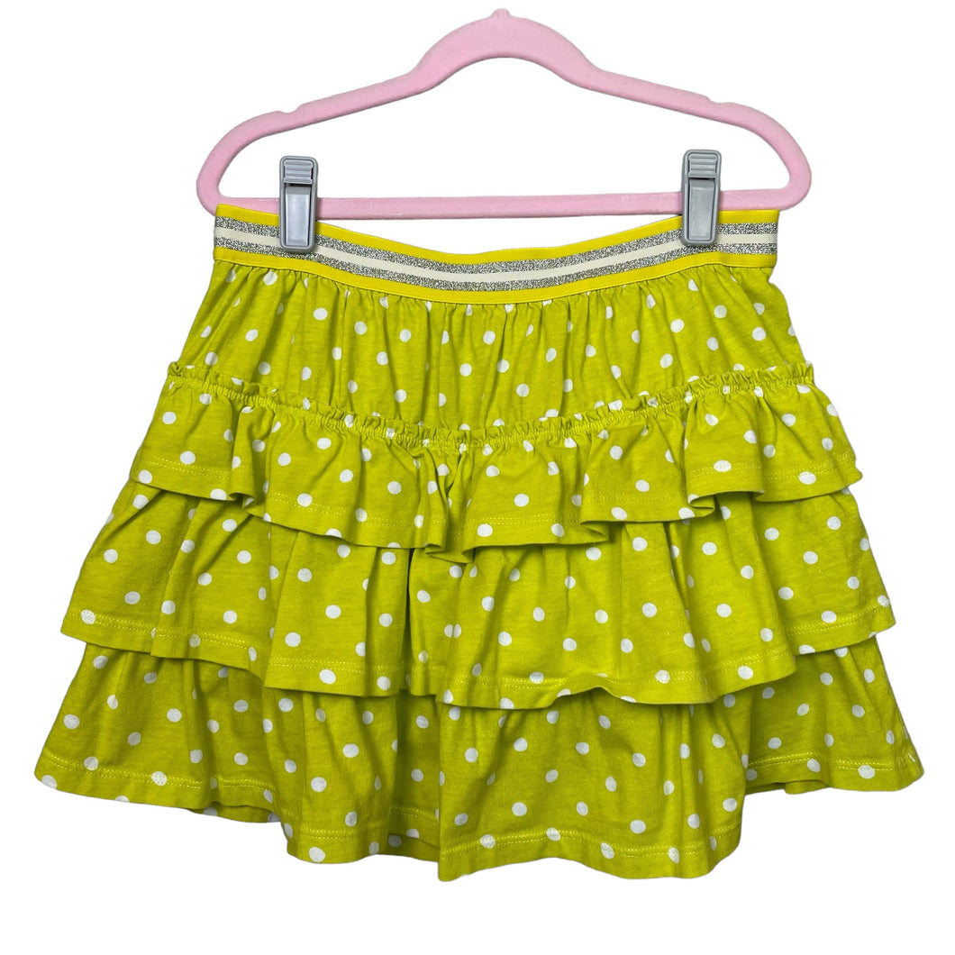 Boden | Girl's Lime Green and White Polka Dot Tiered Skirt | Size: 11-12Y