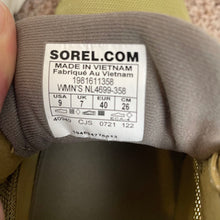 Load image into Gallery viewer, Sorel | Women&#39;s Green and Pink Kinetic Rnegd Float Sneakers | Size: 9
