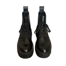 Load image into Gallery viewer, Zara | Women&#39;s Black Chunky Sole Ankle Lace Up Combat Boots | Size: 8
